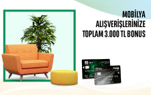TEB Ticari Kredi Kartları ile Mobilya Harcamanıza Toplam 3.000 TL Bonus!